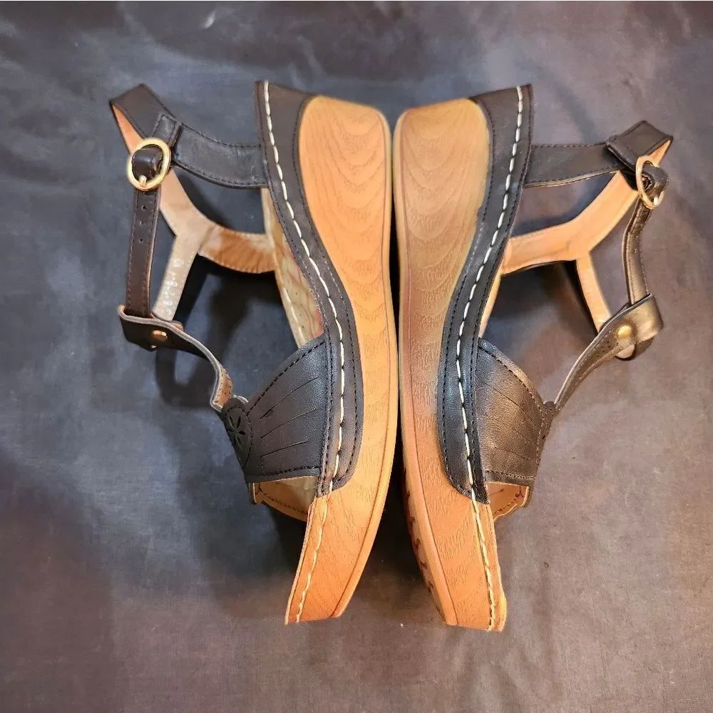 LADY GODIVA ESPADRILLE WEDGE ADJUSTABLE ANKLE STRAP SANDAL - Picture 6 of 14
